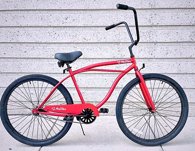 Red 29" Steel Men's Beach Cruiser Bike Single Speed Coaster Brake 12G Spokes